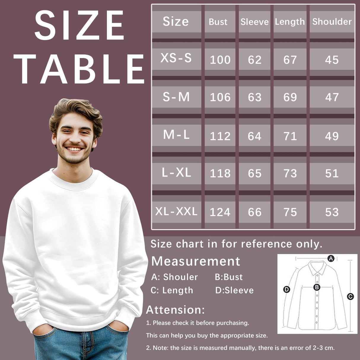 AiDiYGECO 2pcs sublimation crew neck sweatshirt white polyester crewneck sweatshirts hoodies men AiDiYGECO