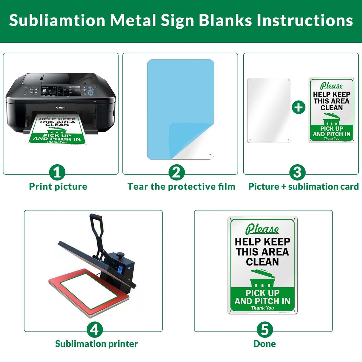 4 Pack 8"x12" Aluminum Sublimation Metal Sign Blanks with Screws, 0.65mm Thickness Bulk Sublimation Blank Yard Signs, Heat Transfer UV Print Sublimation Photo Blanks for Outside, Wall Decor Ickimee