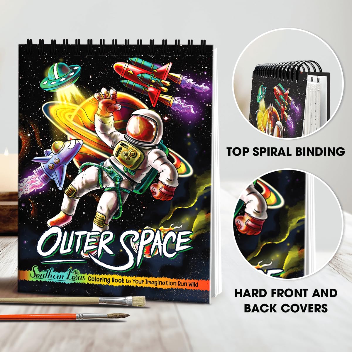 SOUTHERN LOTUS Outer Space Spiral Adult Coloring Book - Unleash Your Creativity with Designs. A Relaxing Coloring Experience for Adults, Women, Teens. Stunning Spiral Drawings to Color and Inspire! SOUTHERN LOTUS