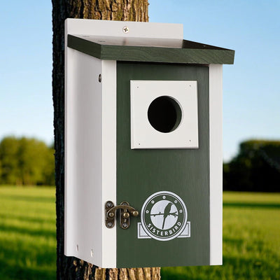 SISTERBIRD Bird Houses for Outside, Dark Green Bird House, Bluebird Houses for Outside, Garden Decoration Birdhouses for Outdoors, Bluebird Finch Swallow Wren Chickadee