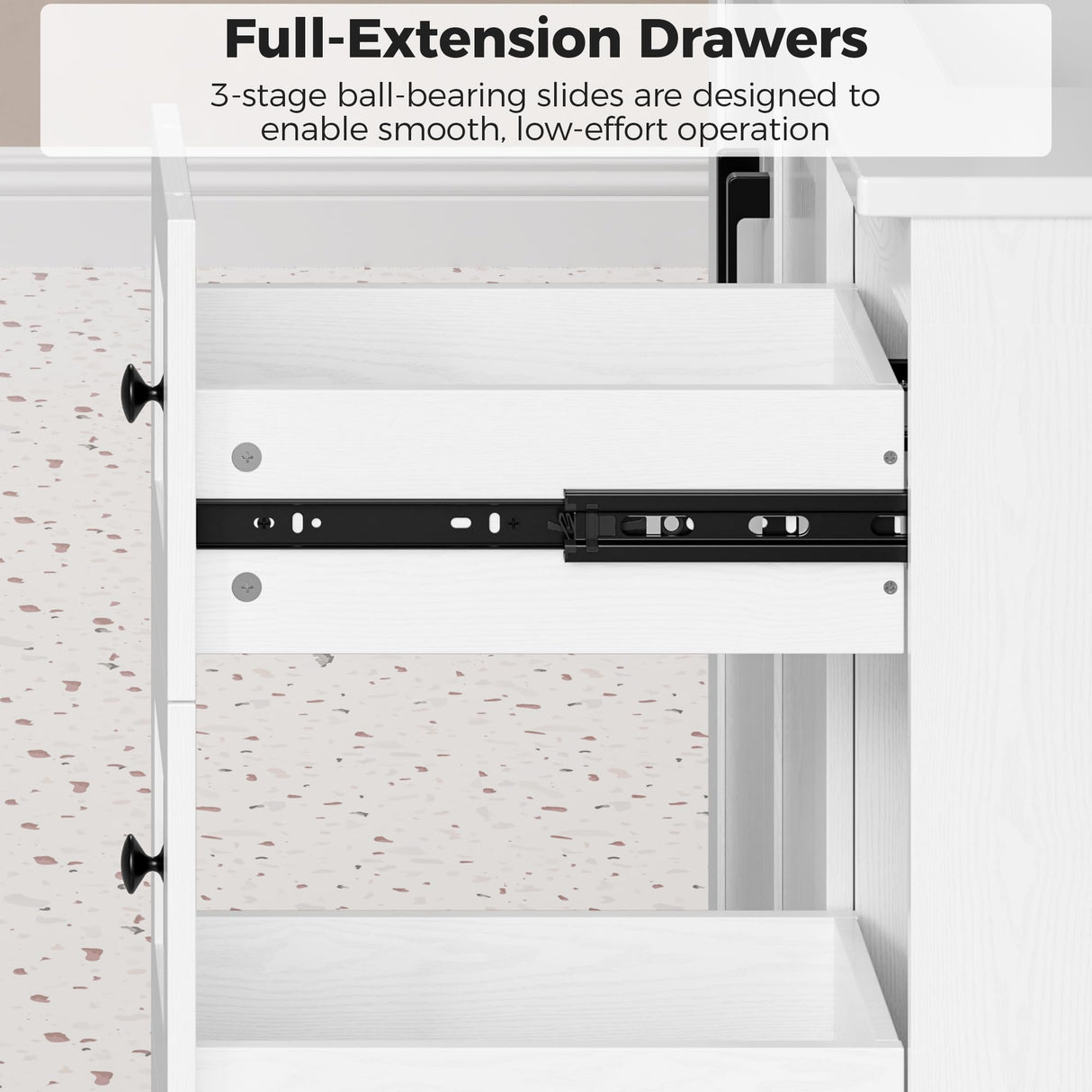 IRONCK 36" Bathroom Vanity with Sink, Freestanding Modern Bathroom Vanity Cabinet with 2 Soft-Close Doors & 2 Storage Drawers, Undermount Rectangular Ceramic Sink, Assembly Required, White IRONCK