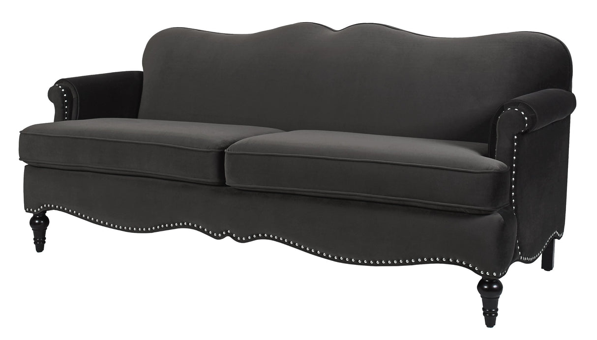 Jennifer Taylor Home Legacy Camelback Sofa Nail head Accents, Dark Charcoal Grey Jennifer Taylor Home