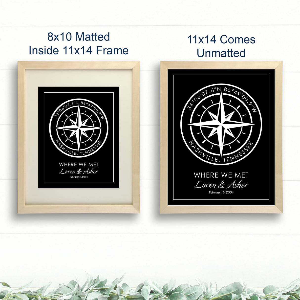 Customizable Compass Coordinates Fine Art Print | Personalized Latitude & Longitude Gift for Special Occasions, Weddings or Anniversary (Black) DREAM BIG PRINTABLES