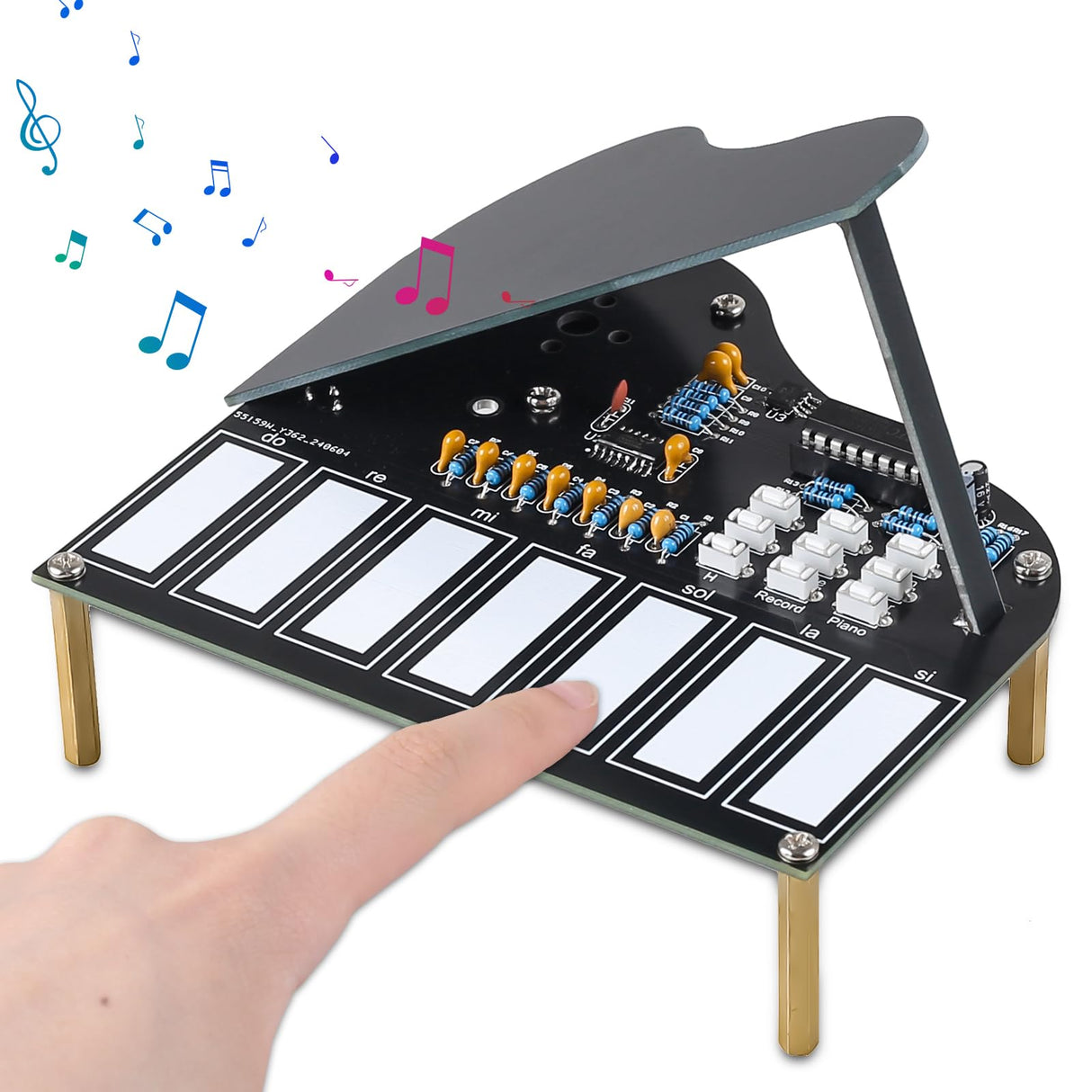 MIOYOOW Soldering Practice Kit, 7 Keys Mini Piano Violin Guitar Soldering Project with 3 Tones, Electronic Musical Instrument Early Learning Educational DIY Soldering Kit for Home School Learning MiOYOOW