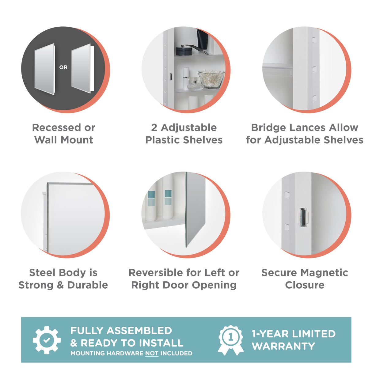 Zenith Products ZPC Corporation EMM1027 Prism Beveled Medicine Cabinet Zenna Home