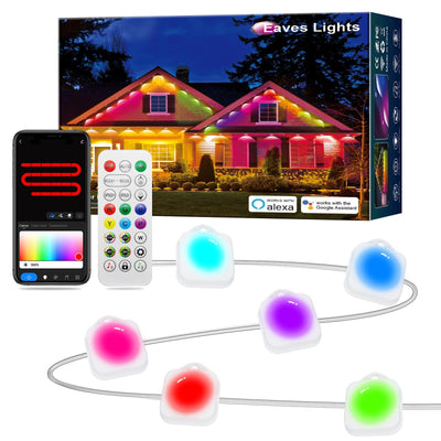 Permanent Outdoor Christmas Lights, 100ft with 72 LED RGB Lights, Smart, Works with APP, Alexa & Google Assistant