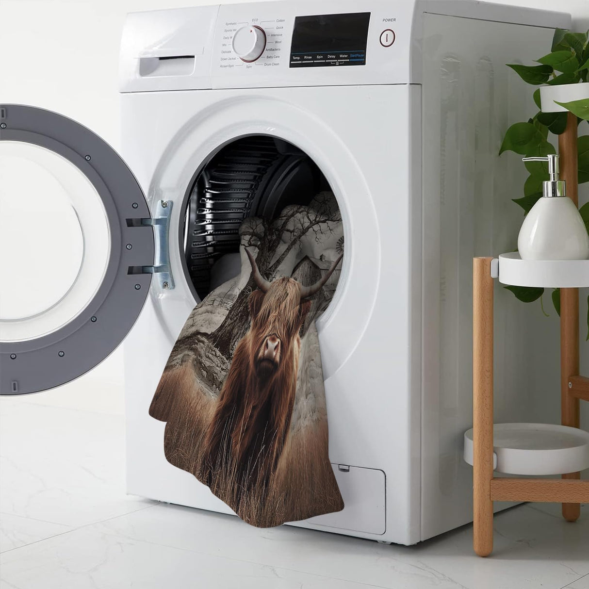 Highland Cow Blanket Highland Cow Throw Blankets Rustic Farmhouse Cattle Print Cozy Fleece Flannel Stuff Plush Lightweight Bedding Lover Gifts for Men Women Adults for Couch Sofa Bed Decor 40"X50" nanen