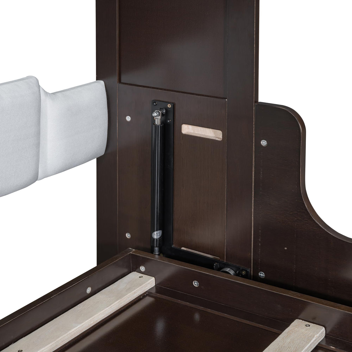 HABITRIO Queen Size Murphy Bed, Wooden Queen Murphy Bed Wall Bed with Sofa and Cushion, Espresso HABITRIO