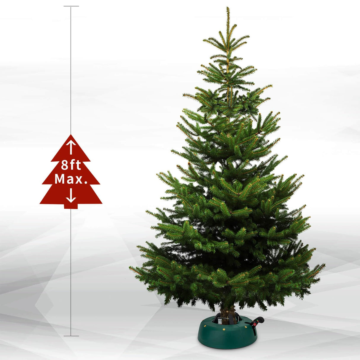 JILUVA Christmas Tree Stand with Water Reservoir, Foot Press Easy Setup, Fits up to 8ft Real Tree with 5.1" Diameter, Equipped with Water Level Indicator, No Assembly Needed JILUVA