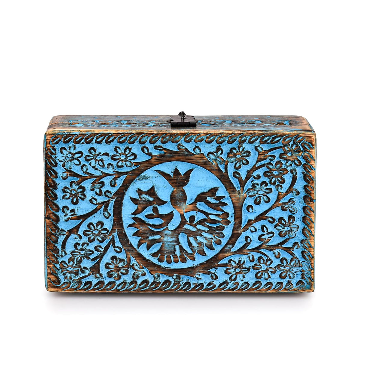 BHAVATU |Wooden Jewelry Box, Tarot Box, Celestial Home Decor, Witch Box, Tree of Life, Trinket Box |Size- 8" x 5" x 2.5",| Decorative Storage Bin BHAVATU