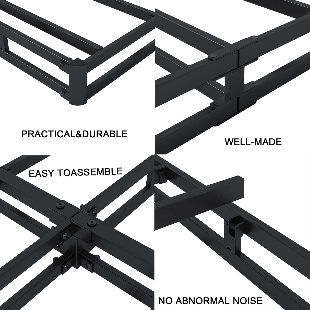 Seiugaga Box Spring Full Size Bed 6 Inch - Heavy Duty Box Spring Mattress Foundation Metal Bed Base with Fabric Cover, Noise Free Easy Assembly Non Slip/Non-Slip/Easy Assembly Seiugaga