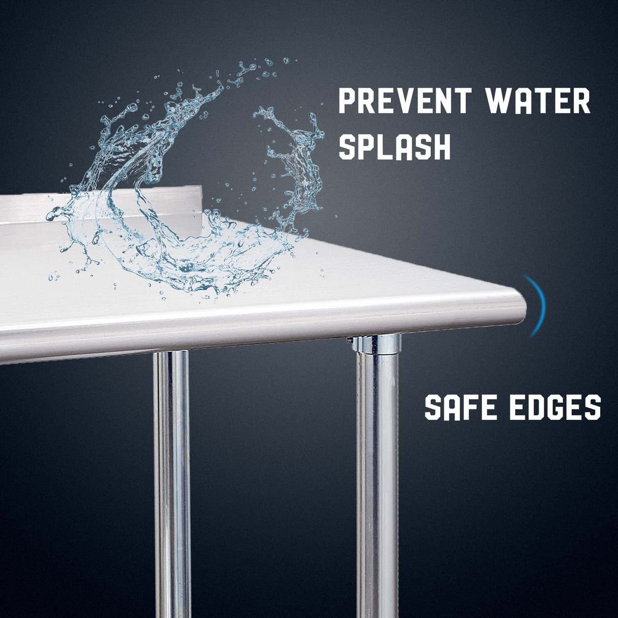 Profeeshaw Stainless Steel Prep Table NSF Commercial Work Table with Backsplash and Undershelf for Kitchen Restaurant 24×72 Inch Profeeshaw