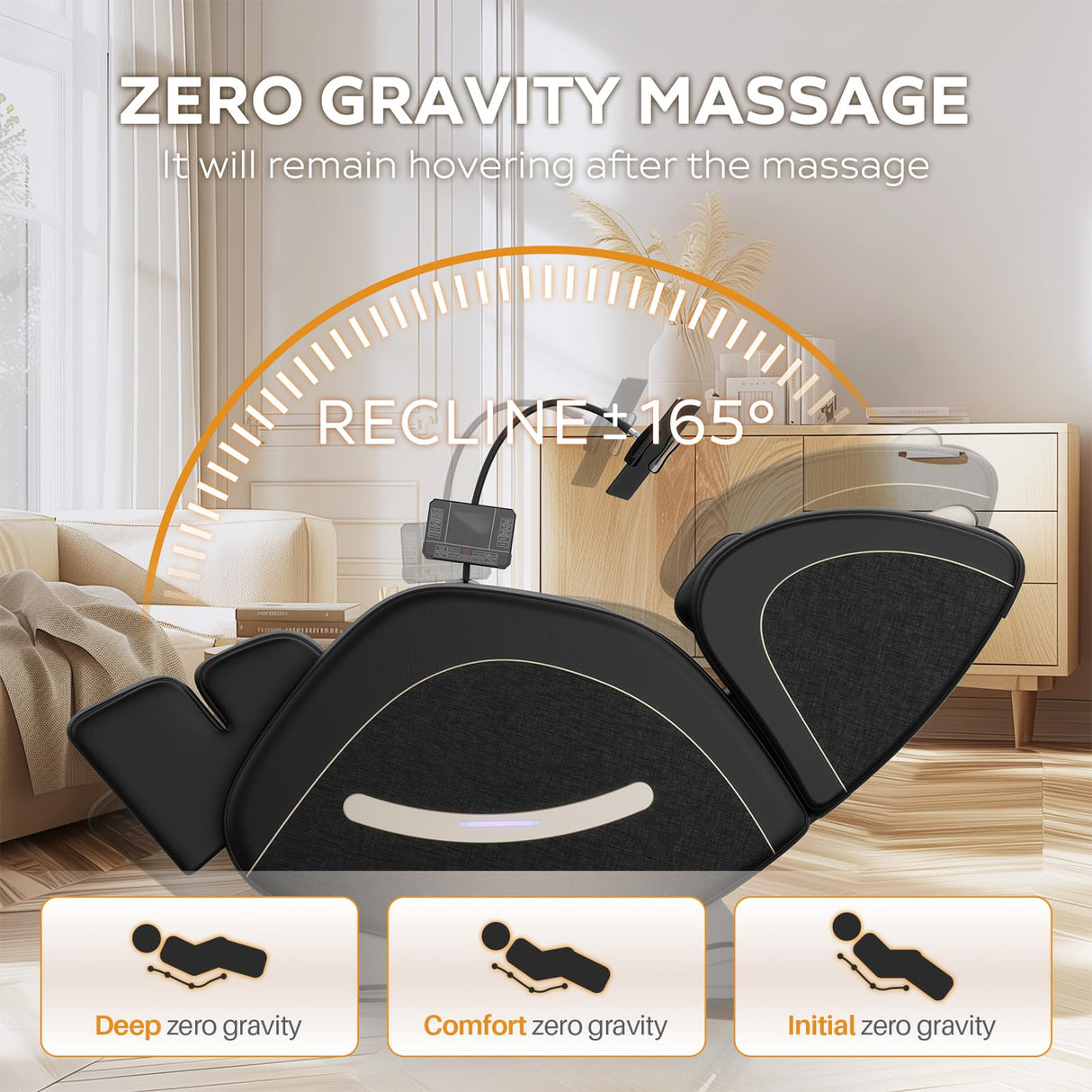 2025 Massage Chair Full Body, Zero Gravity Massage Chair with Auto Modes, Airbag Massage, 6 Fix Point Rollers, Foot Massage, Heating, Touch Screen Controller, Home Relaxation Recliner with Massage Msutree