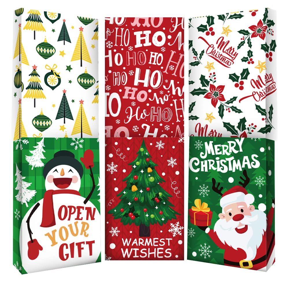 SULOLI Christmas Gift Boxes with Lids, 12 Pack Patterned Shirt Clothes Boxes for Christmas Wrapping Gifts SULOLI