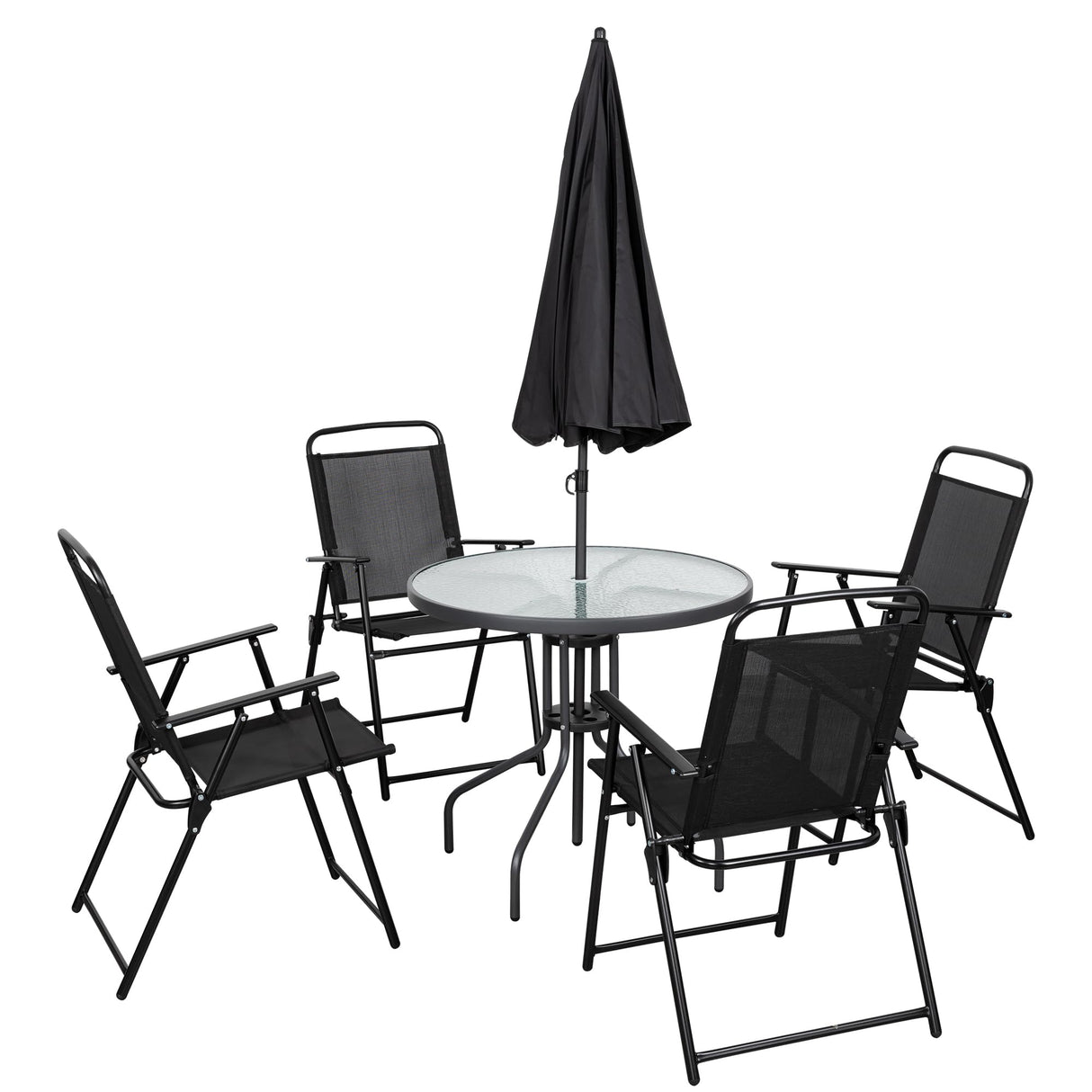 Shintenchi 6 Piece Patio Dining Set Light Black Shintenchi