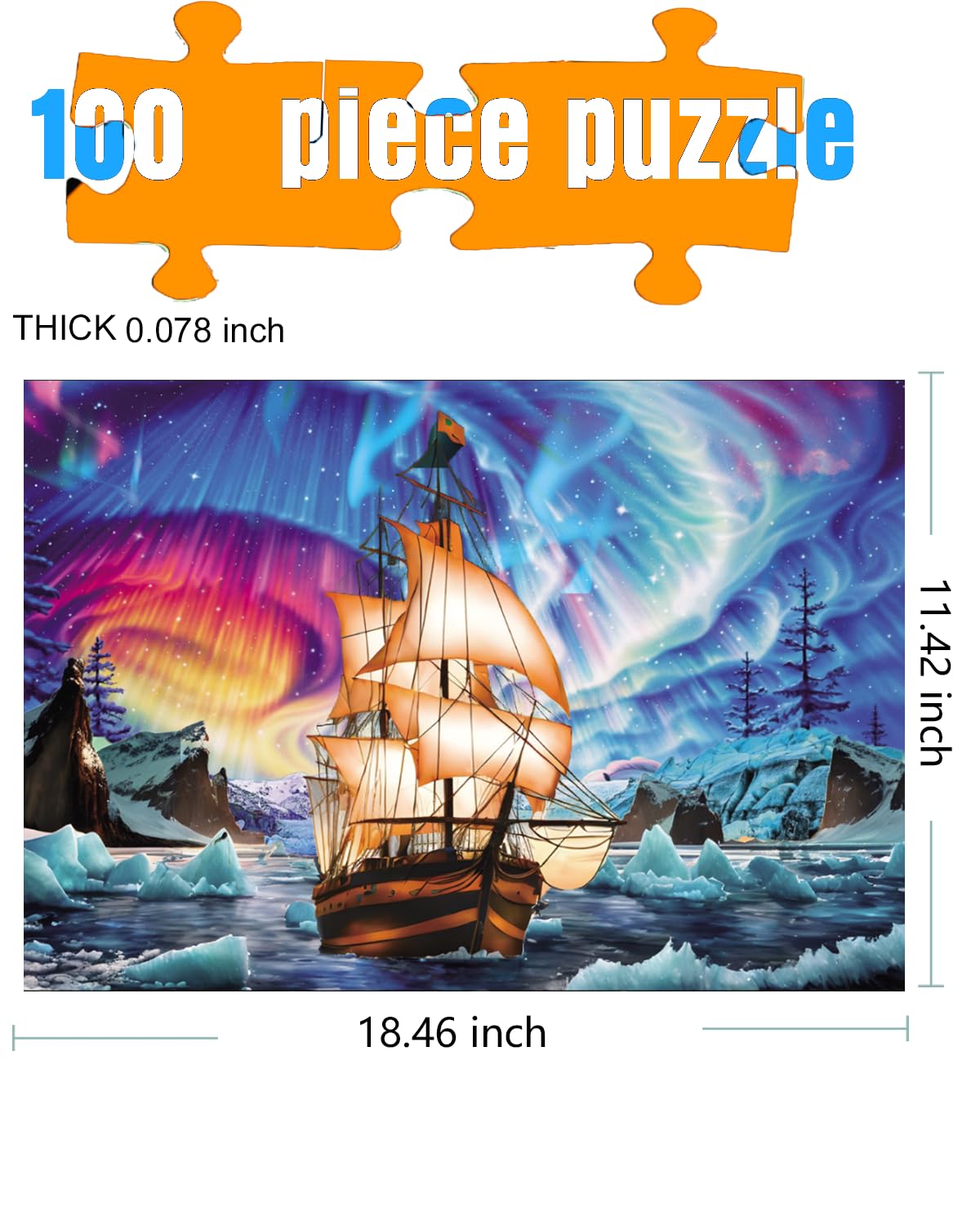 100 Piece Puzzle,Jigsaw Puzzles 100 Pieces 100 Piece Adult Children Puzzles Suitable for Adults Children (100 PCS, C0006) Achhappy