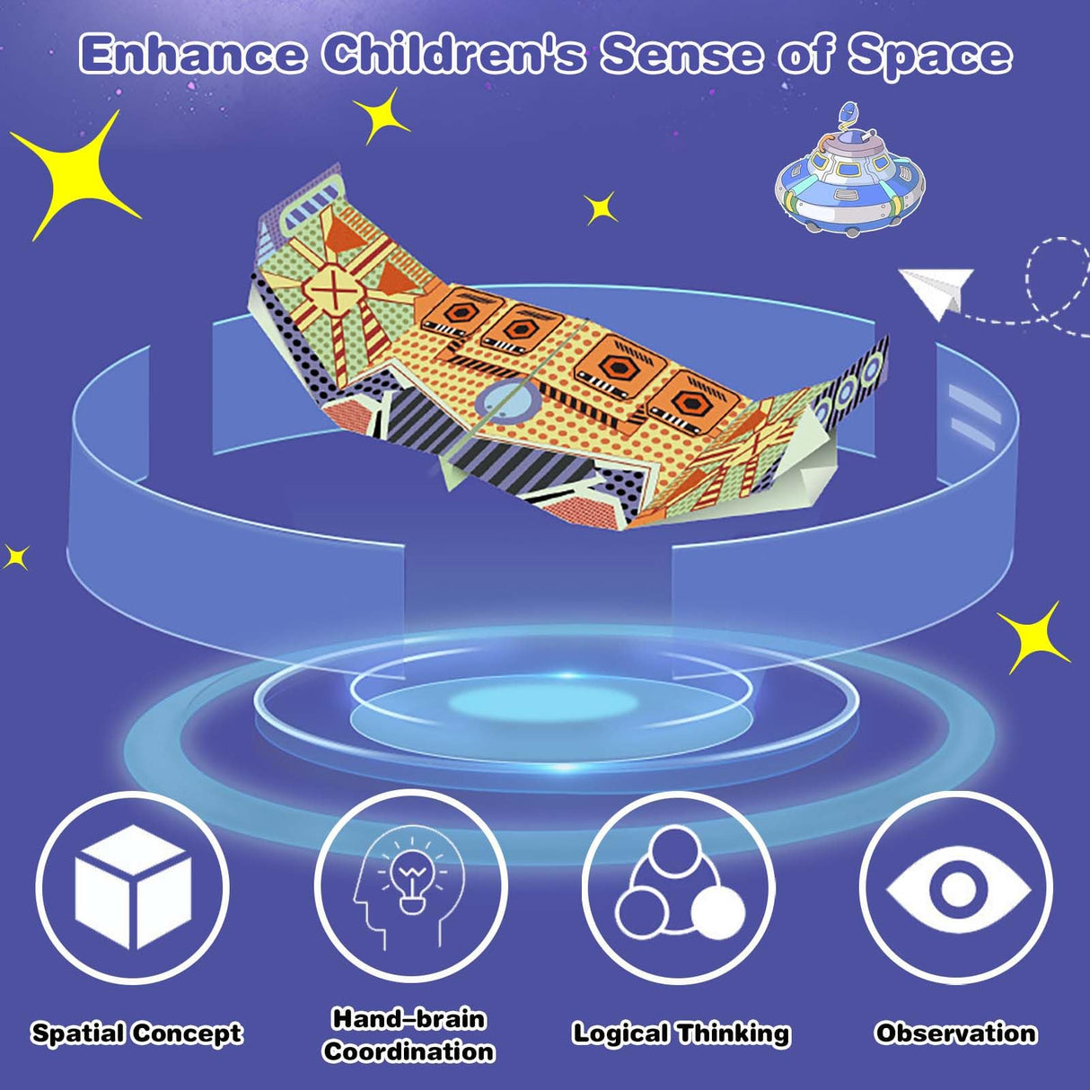 LEERYOUQU Kids Paper Airplane Kit, Creative Paper Airplane Book with 16 Classic Designs & 32 Planes Sheets, Origami Airplanes Kit for Kids Ages 8-12 +(New English Instructions) LEERYOUQU