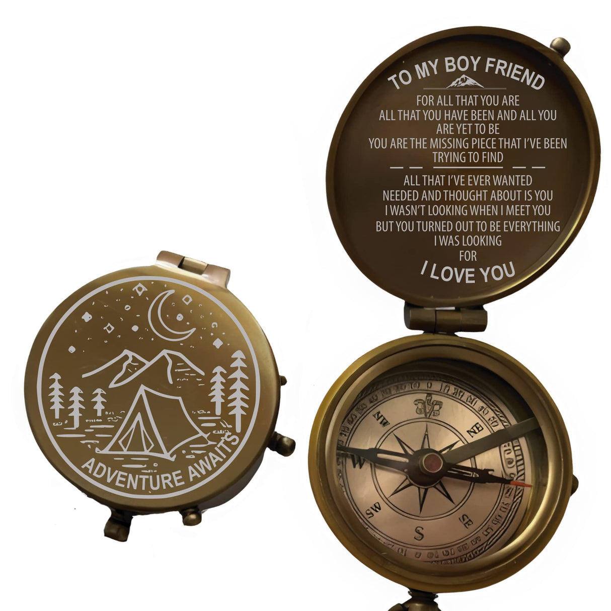 Custom Engraved Working Compass, Personalized Compass, Baptism Compass, First Communion Gift, Groomsmen Gift, Wedding Gift, Hiking Gift,Corporate Gift, Engraved Gift,Baptism Gift Personalized Keepsake Inspire Shopping