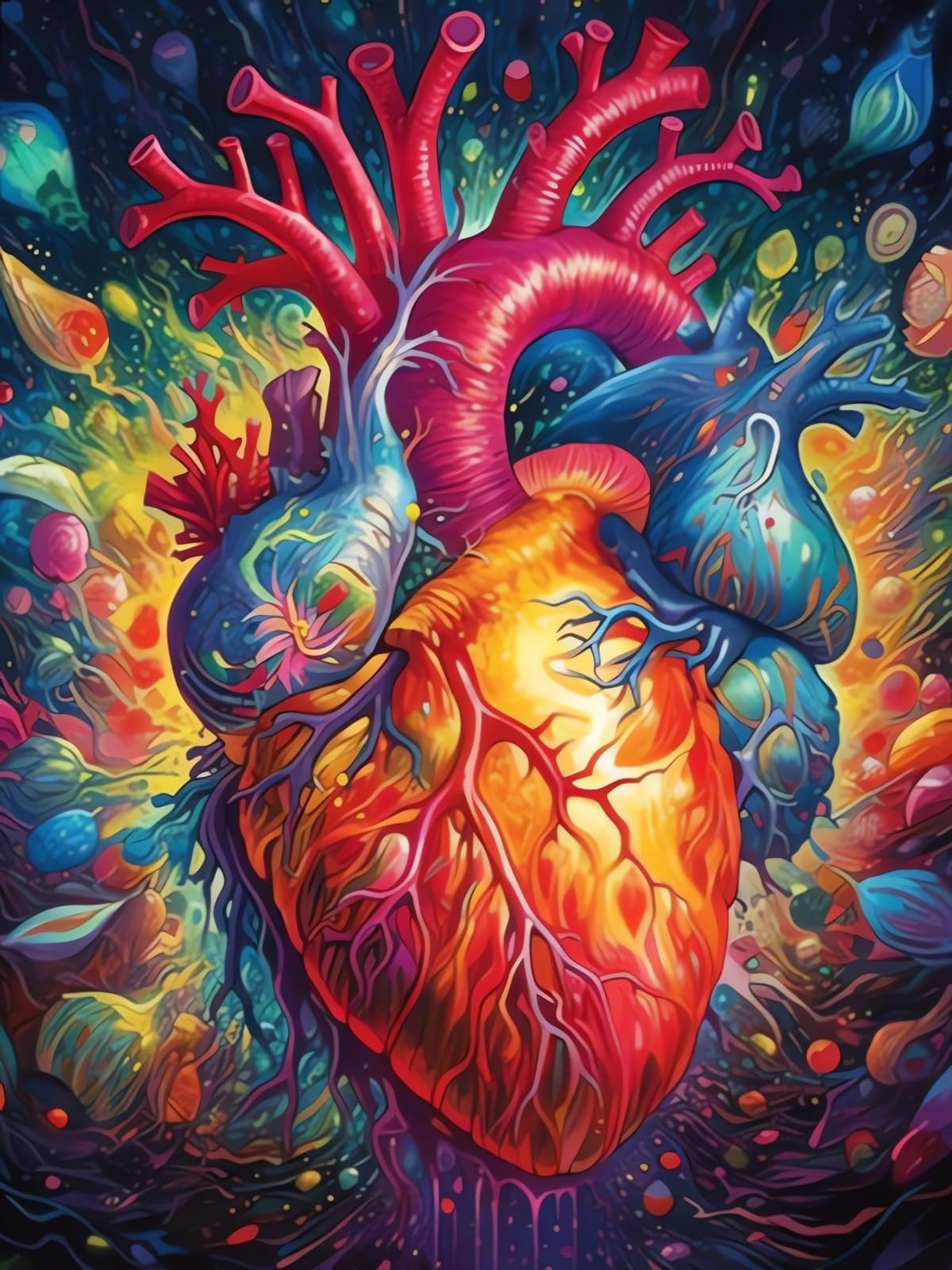 DIY Heart Diamond Art Kits for Adults, 5D Diamond Painting for Beginners, Diamond Dot, Small Gem Painting Kit, Dimond Art Paintings Kit, Crafts for Adults, Crystal Art, Home Wall Decor 12x16inch Rekxtmo