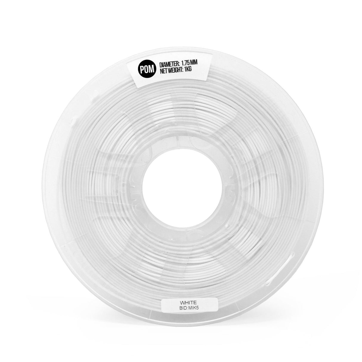 Gizmo Dorks 1.75mm Acetal Delrin Filament POM 1kg / 2.2lbs for 3D Printers, White Gizmo Dorks
