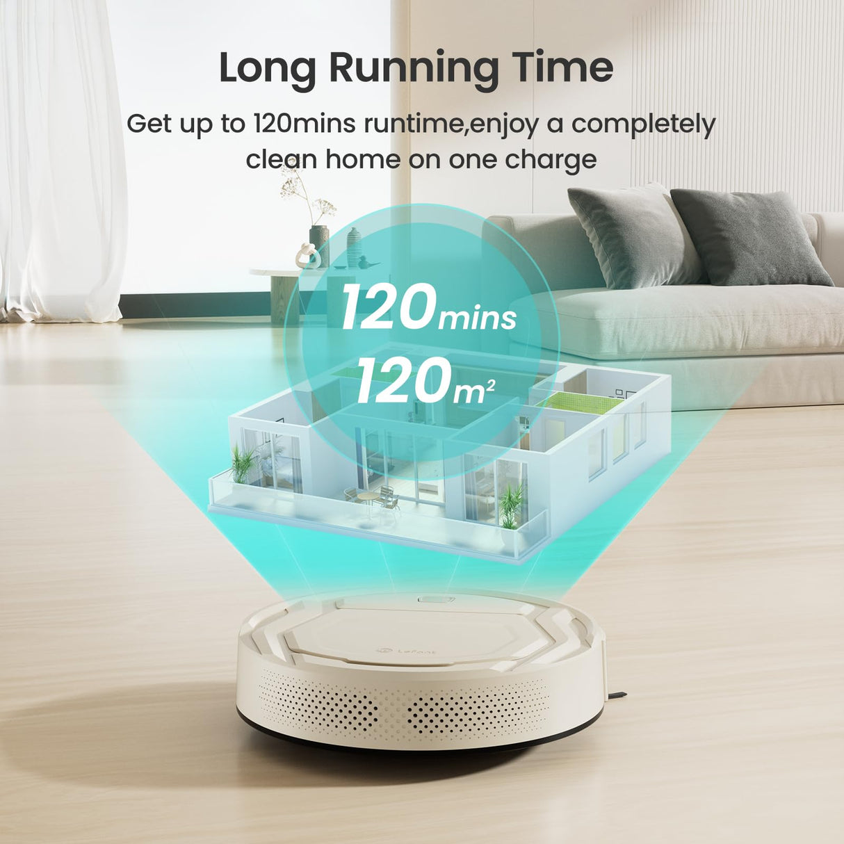 Lefant Robot Vacuum M210 Pro, Slim,Powerful Suction,120 Mins Runtime, Self-Charging Robotic Vacuum Cleaner, APP/Voice/WiFi/Alexa Control, Ideal for Pet Hair,Low-Pile Carpet, Hard Floor Lefant