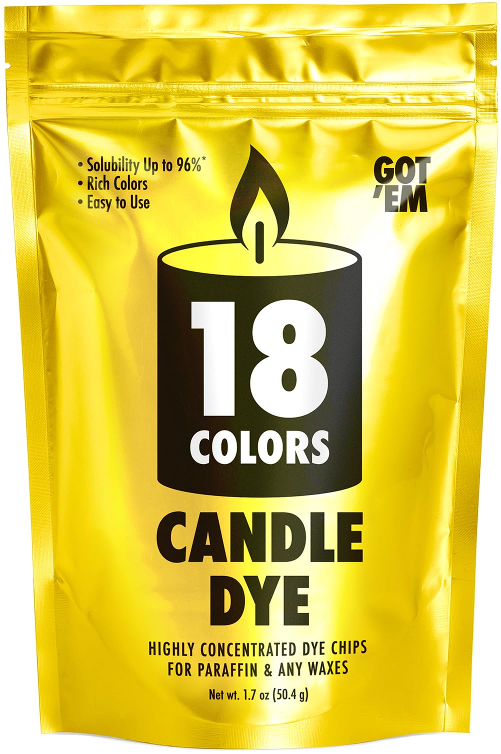 Candle Dye Flakes - 18 Rich Colors for Wax Making, Mixable for Unlimited Shades, Safe Chips for Paraffin and Soy Candles, Made in EU GOT 'EM