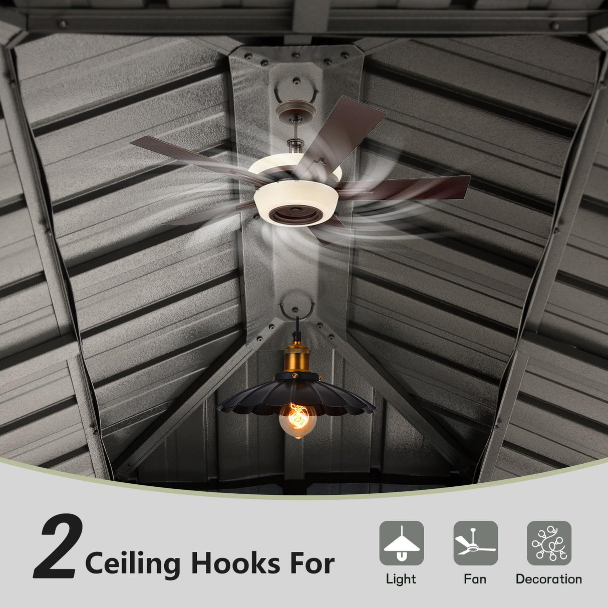 Domi 10x12FT Hardtop Gazebo, Aluminum Outdoor Gazebo with Galvanized Steel Double Roof Canopy, Drainage Gutters, Curtain and Netting, Metal Gazebo Pavilion for Party, Wedding, Dining domi outdoor living