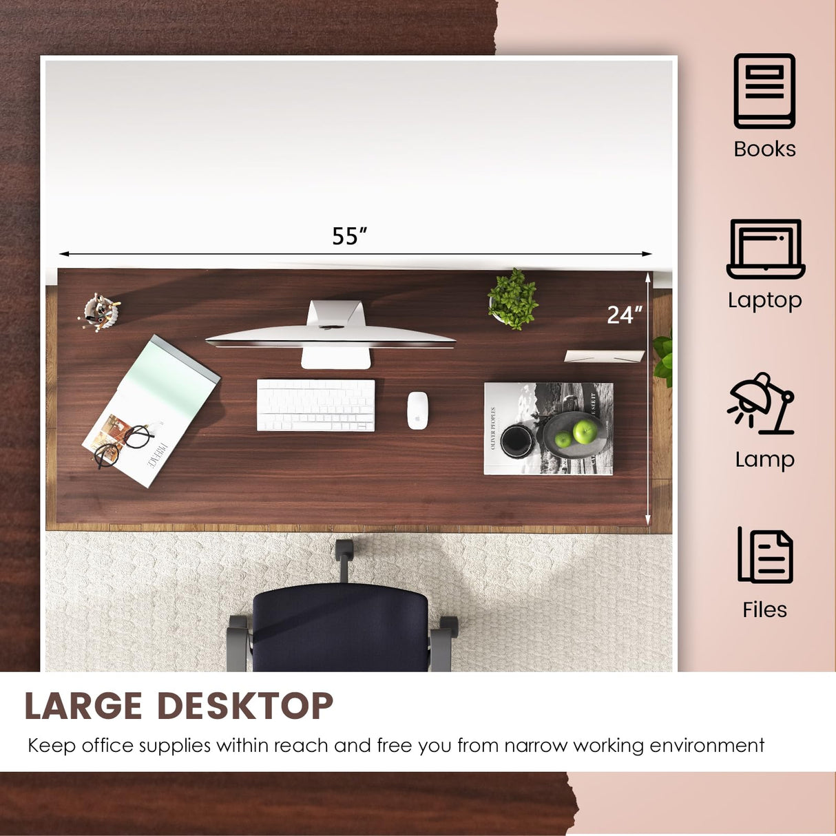 Tangkula Conference Table Set of 2, Rectangular Meeting Room Table with Large Tabletop & Heavy-Duty Metal Frame, Multifunctional Computer Desk for Home, Office, Conference Room Tangkula