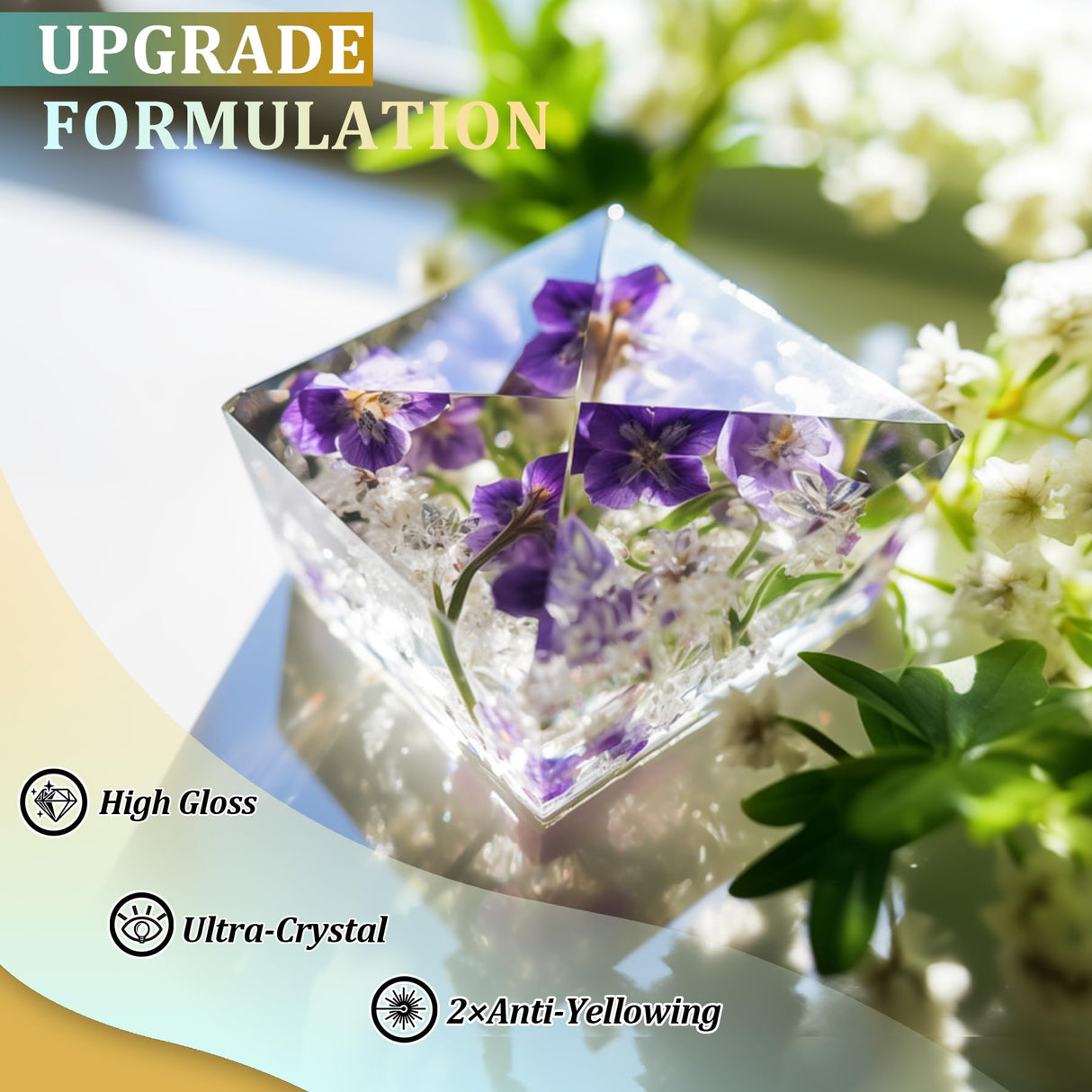 Demorex Epoxy Resin 2 Gallon Kit, Upgraded Crystal Clear Resin Epoxy Food Safe, Self Leveling & Bubble Free Epoxy Resin with Anti-Yellowing for Coating, Casting, Molds, Jewelry Making, DIY Demorex