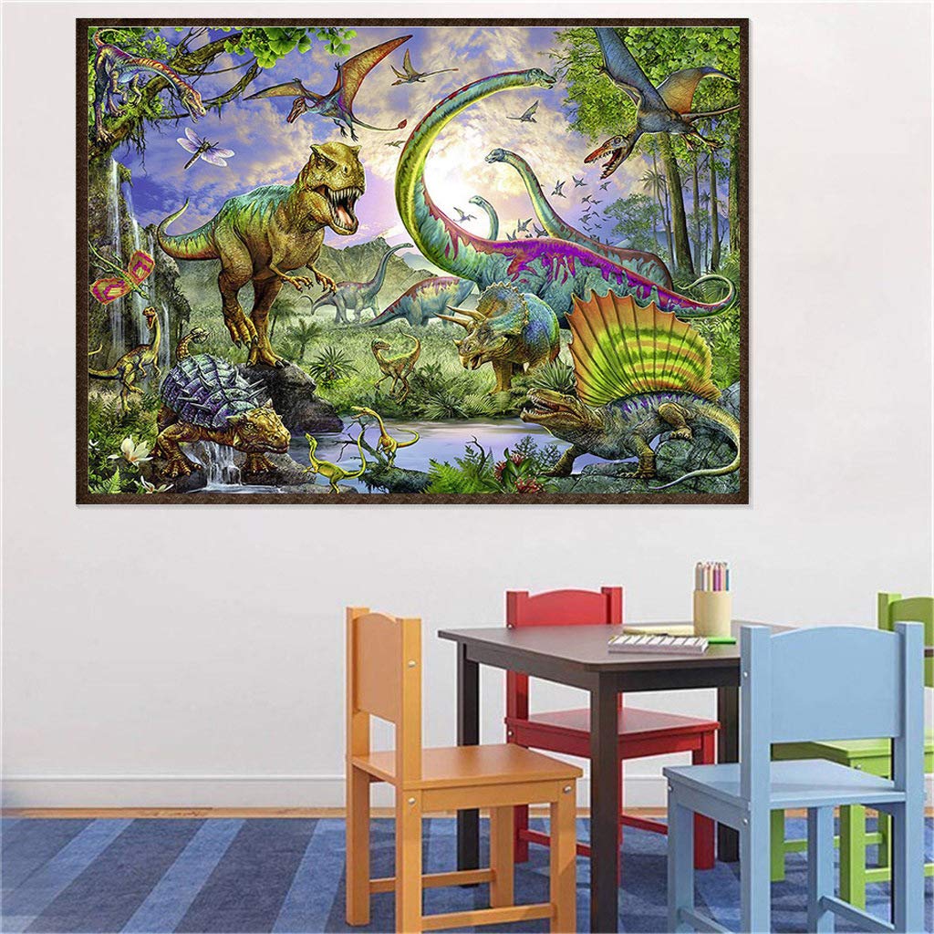 RUIFVJ Diamond Art Painting for Adults Kids 5D Diamond Kits Beginner DIY Dinosaur Full Drill Diamond Art Home Wall Decor Gift 11.8x15.7inch RUIFVJ