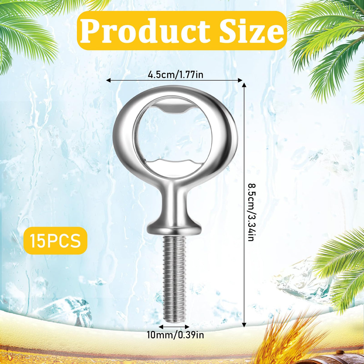 15 PCS Metal Bottle Opener Kit Bulk Stainless Blank Bottle Openers Inserts Hardware for Valentine's Day Wedding Wine Party DIY Project Craft Wood Turning FdcZeyxior