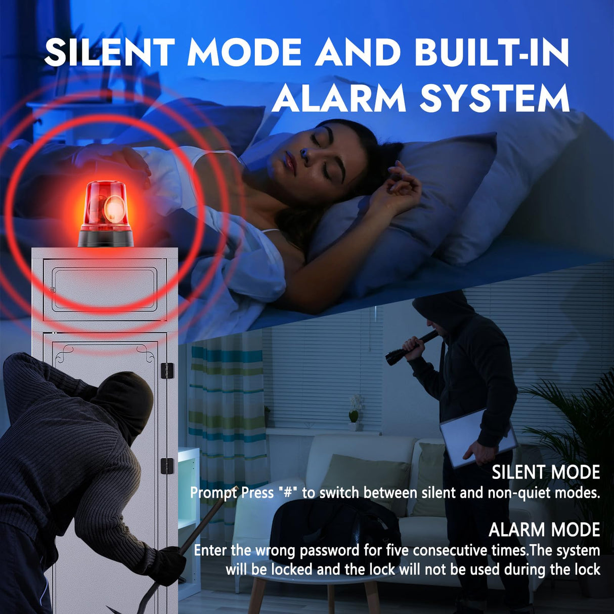 KAER 13-15 Gun Safe,Gun Safe for Rifles and Pistols,Double Layer Electronic Gun Cabinet,Gun Safes for Rifles Adjustable Gun Racks,Rifle Safes for Home with Separate Lockbox KAER