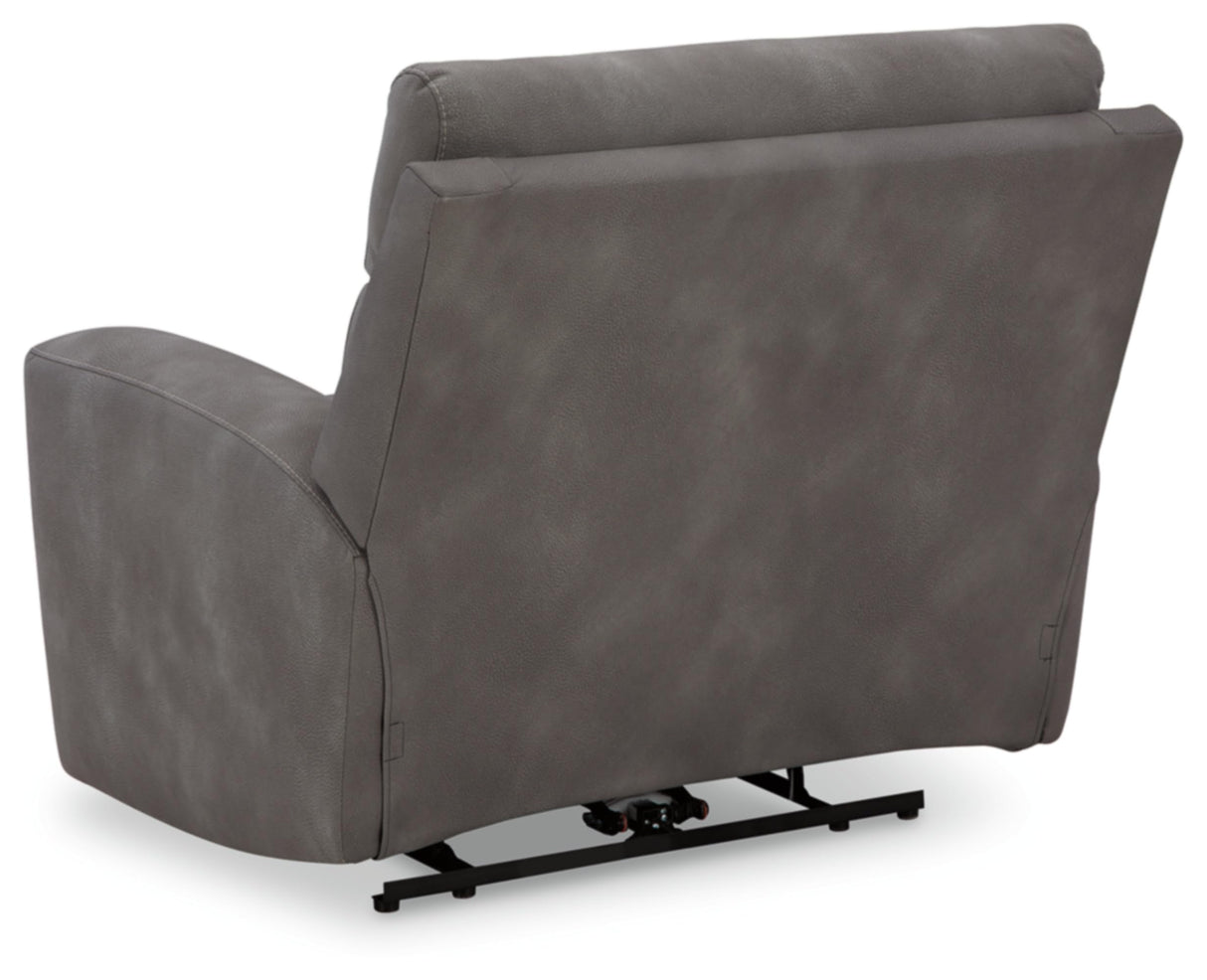 Signature Design by Ashley Next-Gen DuraPella Contemporary Faux Leather Wall Hugger Power Recliner with Adjustable Headrest and USB Ports, Dark Brown Signature Design by Ashley