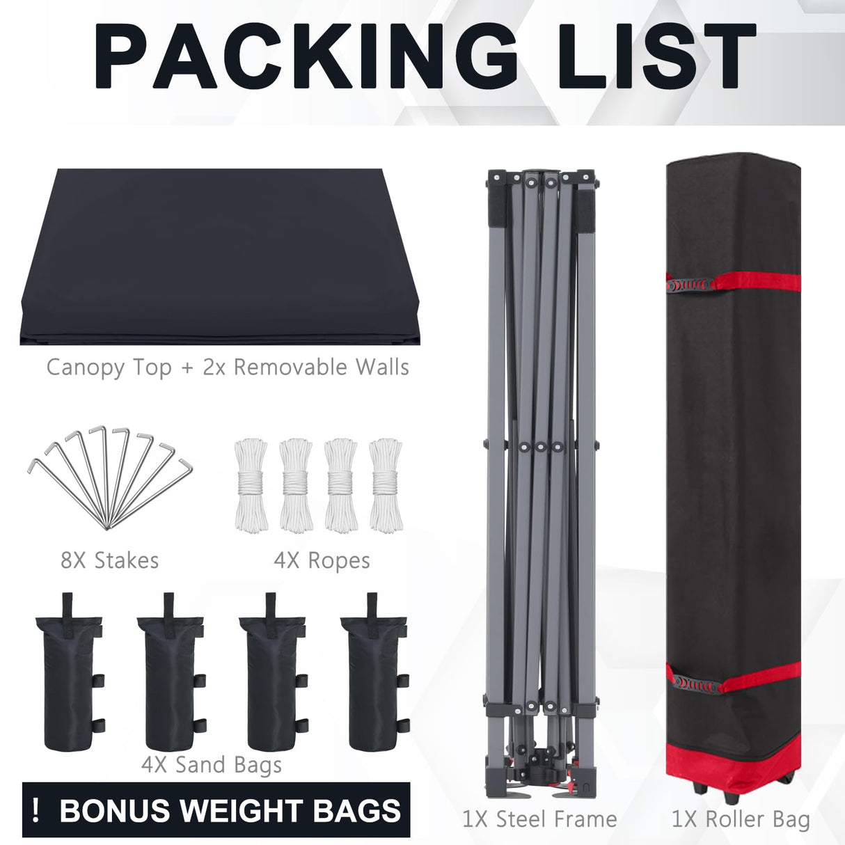 COOSHADE Pop Up Canopy Tent 10x10 with 2 Sidewalls, Outdoor Shade Instant Canopy Tents(Black) COOSHADE