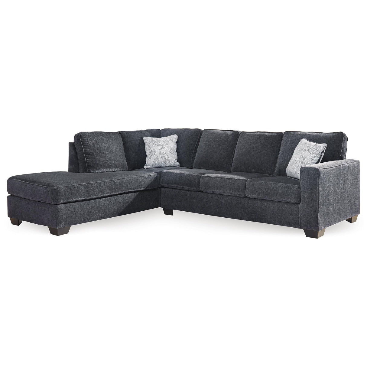 Signature Design by Ashley Altari Urban Left-Arm Facing 2-Piece Sleeper Sectional with Chaise, Loose Seat Cushions, 2 Throw Pillows and Bi-Fold Memory Foam Mattress, Full, Gray Signature Design by Ashley