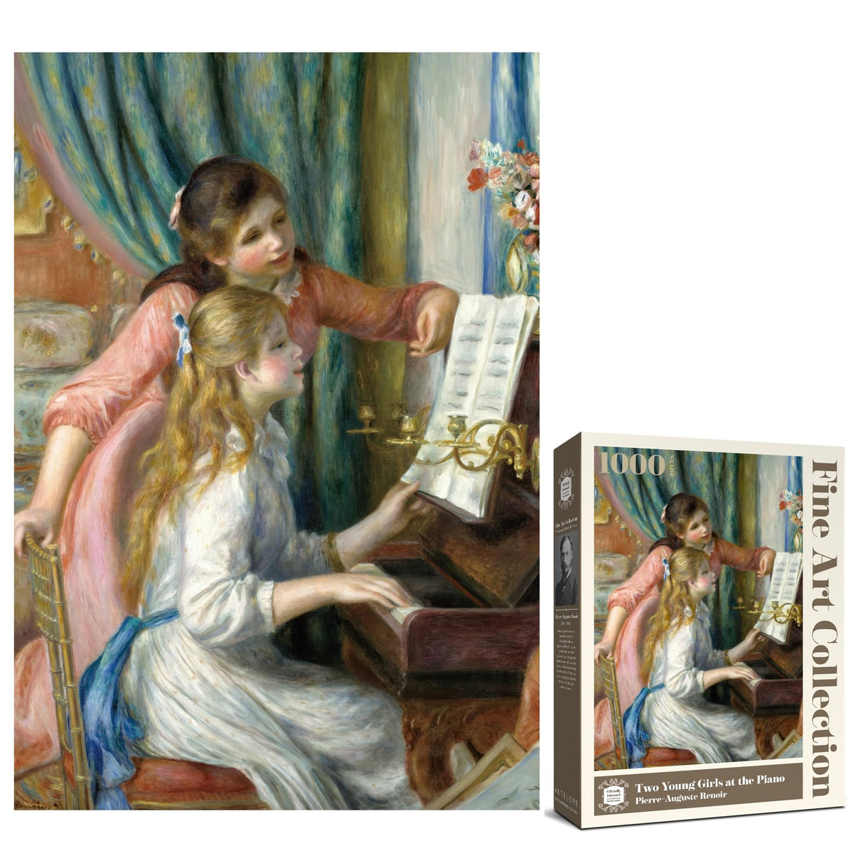 Antelope - 1000 Piece Puzzle for Adults, Two Young Girls at The Piano, by Pierre-Auguste Renoir, 1892 - Officially Licensed, Jigsaw Puzzles 1000 Pieces, High Resolution, Matte Finish, No Dust ANTELOPE