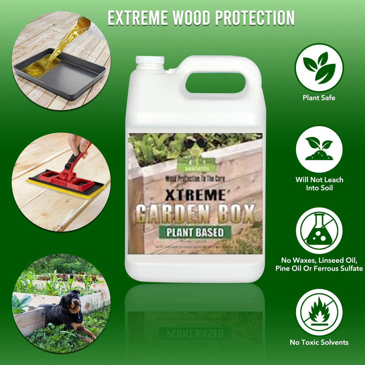 Garden Box Sealer | FDA Food Contact Safe Plant-Based Wood Sealant for Raised Beds, Planters & Pet Houses. Protects All Wood Types from Water & Weather Damage | Eco-Friendly Sustainable Solution Seal It Green