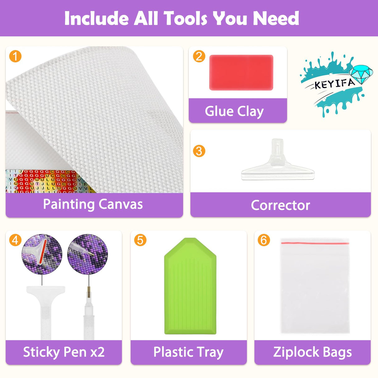 KEYIFA Diamond Art Kits for Adults, DIY Diamond Painting Baby Elephant, Round Full Drill, 5D Animal Diamonds Dots Mosaic Painting, Crystal Gem Arts Craft for Home Wall Decor 30x40cm KEYIFA