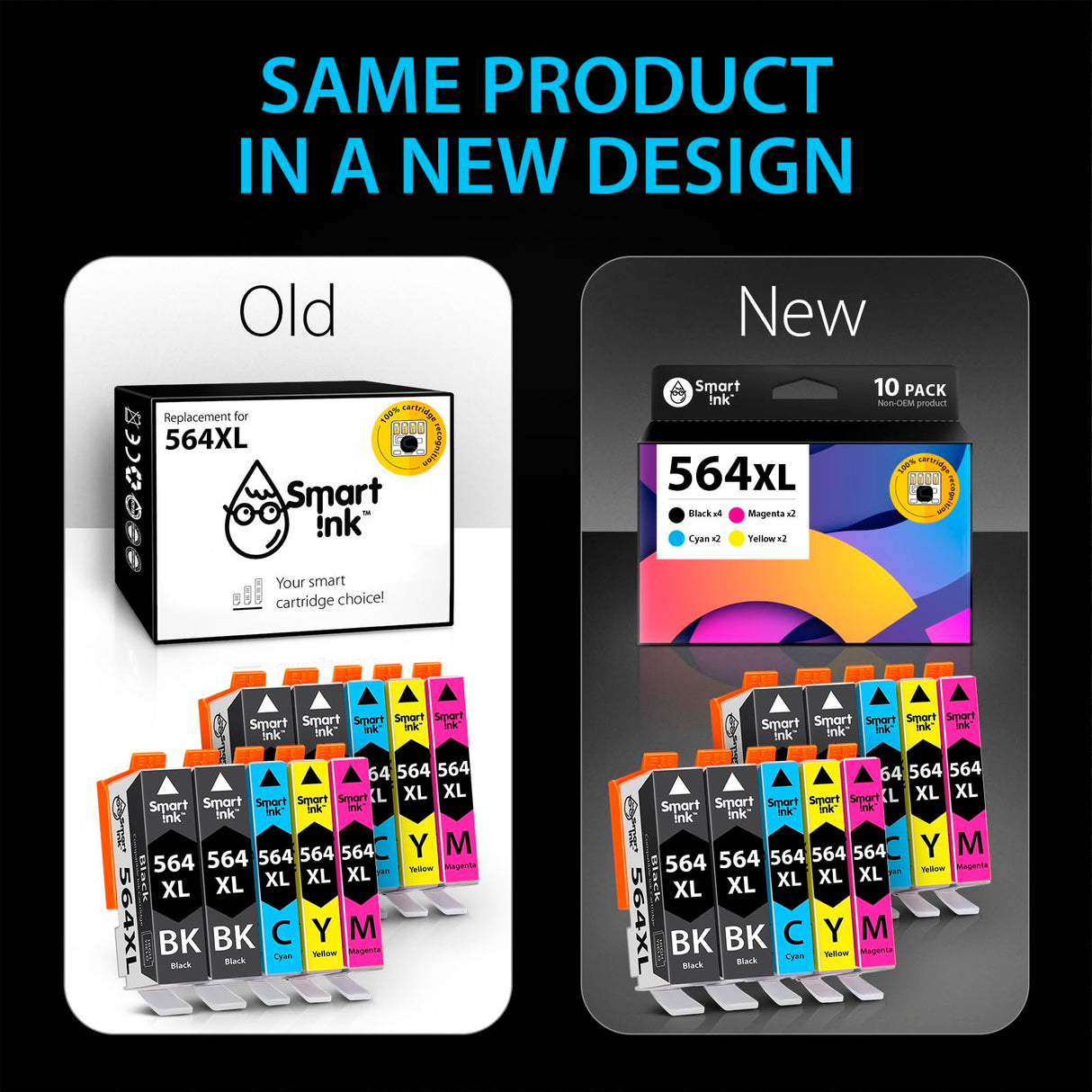 Smart Ink Compatible Ink Cartridge Replacement for HP 564 XL 564XL High Yield 10 Combo Pack (4 Black & 2 C/M/Y) for DeskJet 3520 3522 Photosmart 7520 6520 5520 7525 5514 7510 OfficeJet 4620 Printers Smart Ink