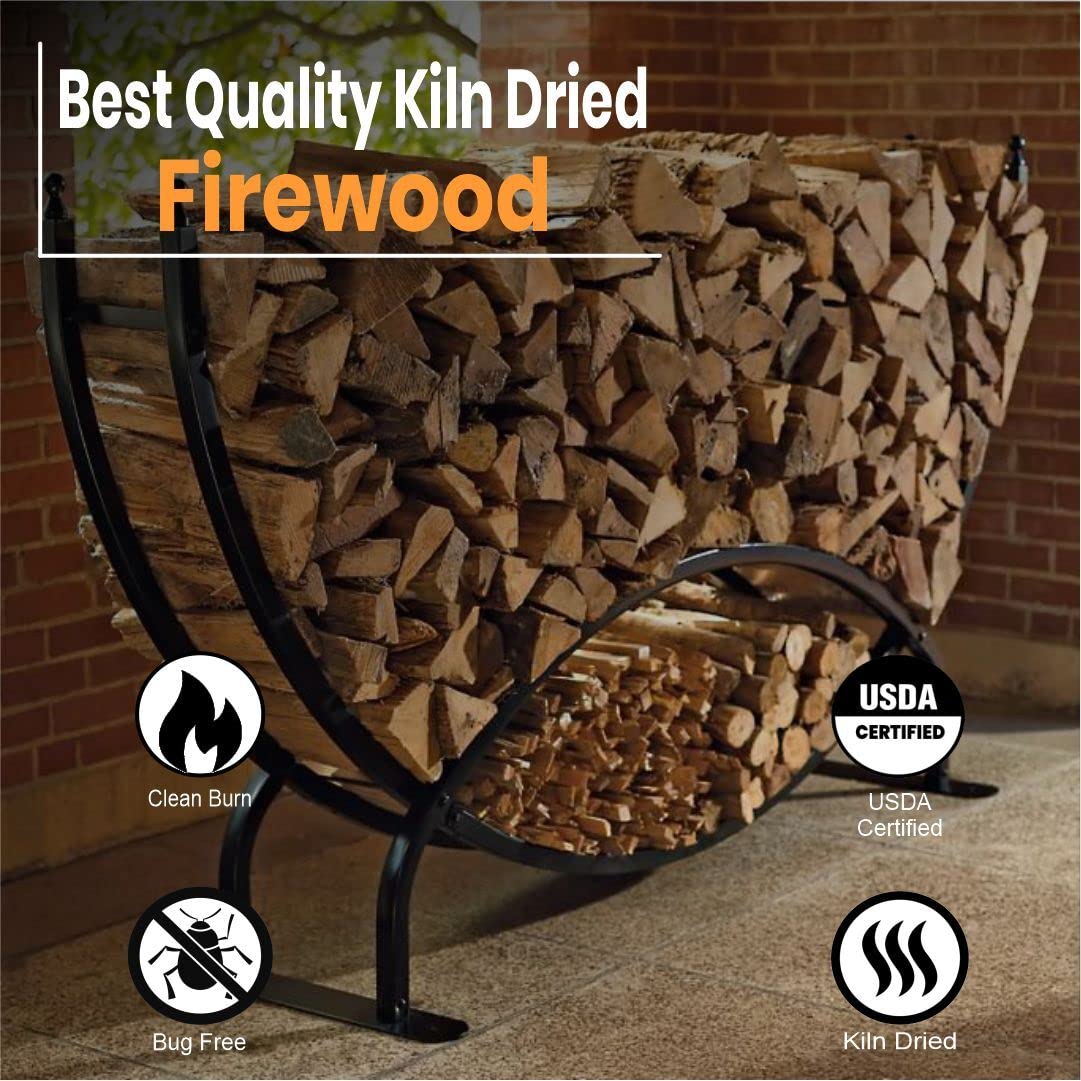 Old Potters Kiln Dried Firewood - Cherry, 1100 Cu. in, 16-18 Logs ~ 8" x 2.5" Logs. Solo Stove and Cooking Wood for Grilling, Smoking, and Firepits, Cherry. Old Potters