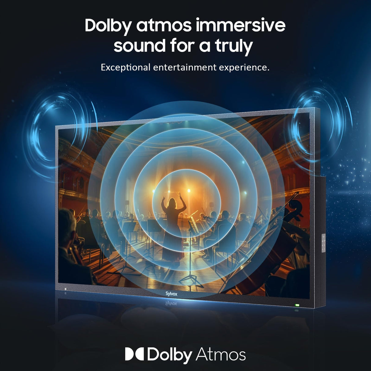 SYLVOX Outdoor TV, 55 inch Smart TV Waterproof Outdoor TVs, 4K Weatherproof Television for Outside, Support Google Assistant, Chromecast, 1000 nit Brightness Partial Sun (Deck Pro 2.0/2024) SYLVOX