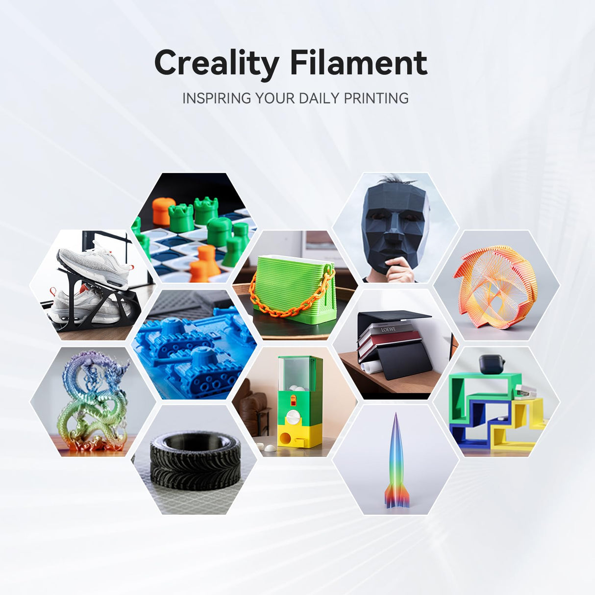 Creality Hyper PLA Filament 1.75mm, 30-600mm/s High Speed 3D Printer Filament, Dimensional Accuracy +/-0.02mm, Fit Most FDM 3D Printers, 4 Pack 1kg Spool(2.2lbs), Black & Grey Creality