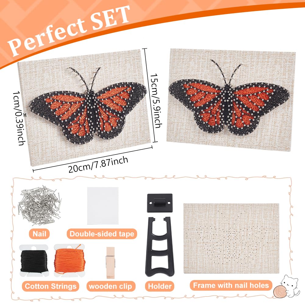 WEBEEDY DIY Butterfly String Art Kit for Beginner 3D Animal String Art Crafts Kit for Adults,Arts Crafts Kit with Instruction and All Supplies,Christmas Home Wall Decorations Unique Women Gift WEBEEDY