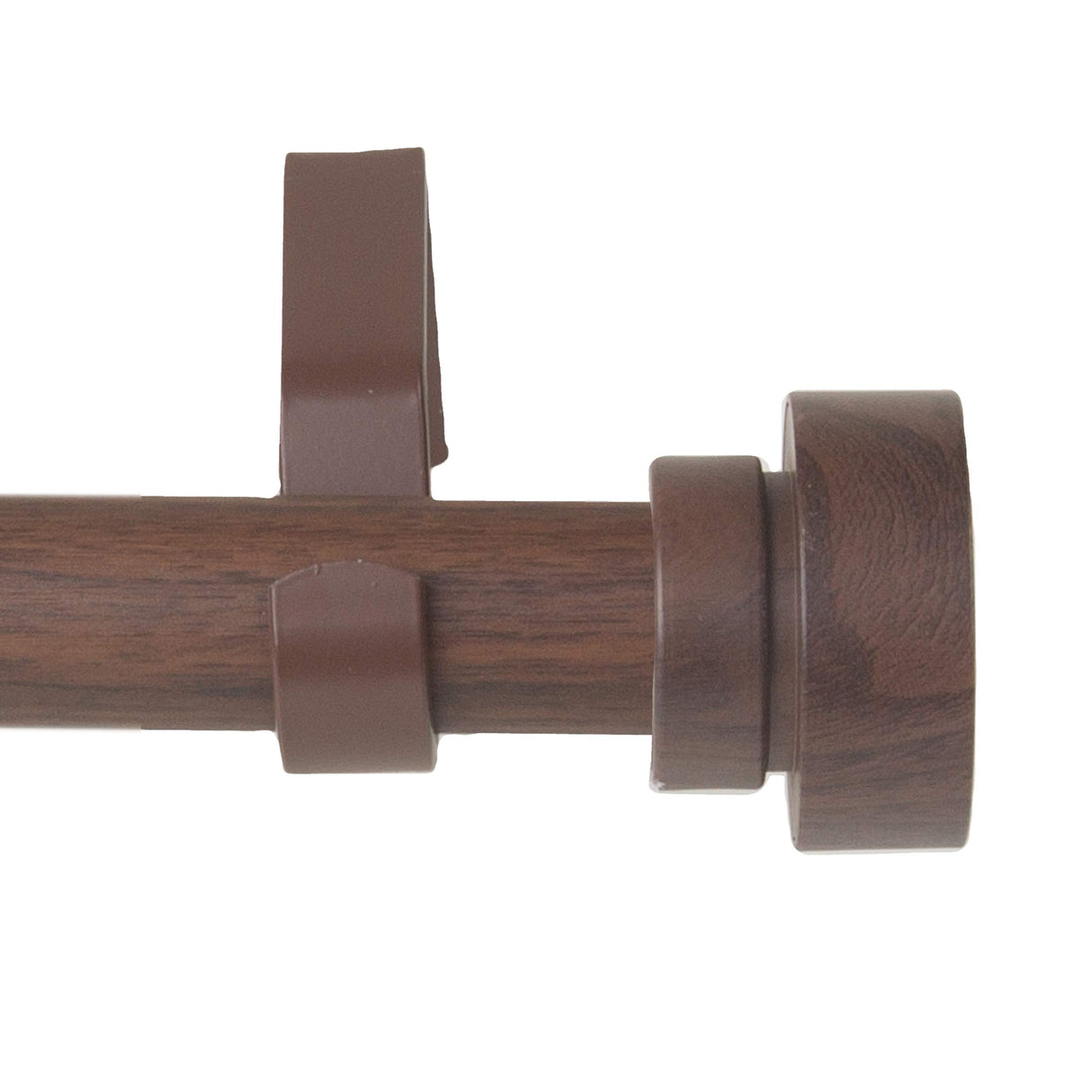 Rod Desyne 1" Bonnet Faux Wood Single Curtain Rod, 48-84 inch, Dark Walnut Rod Desyne