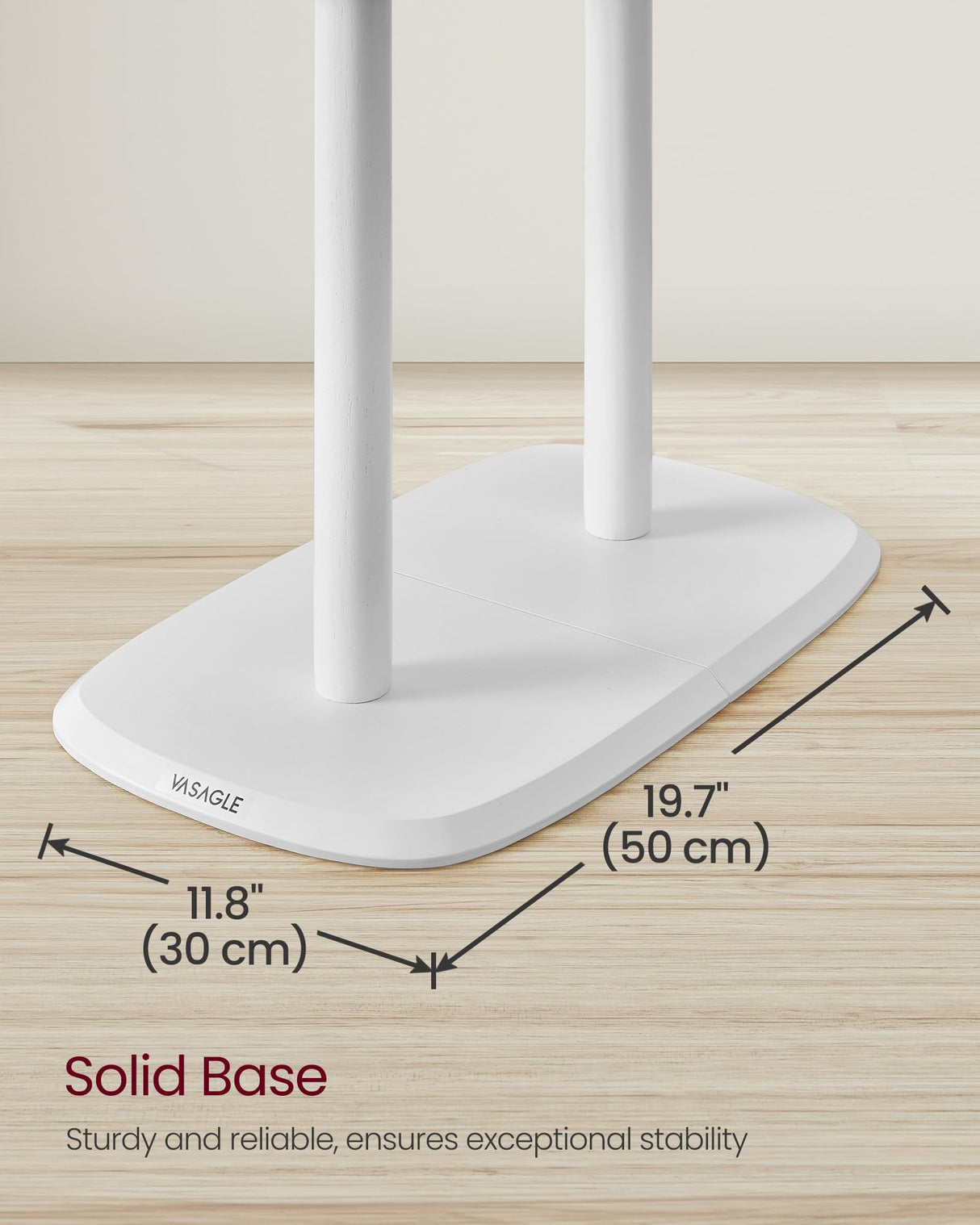 VASAGLE Coat Rack, Free Standing Coat Stand, Hall Coat Tree with 8 Hooks and Storage Shelf, 67.2 Inch Tall, for Coats, Hats, Bags, for Entryway, Hallway, Bedroom, Cloud White URCR040W01 VASAGLE