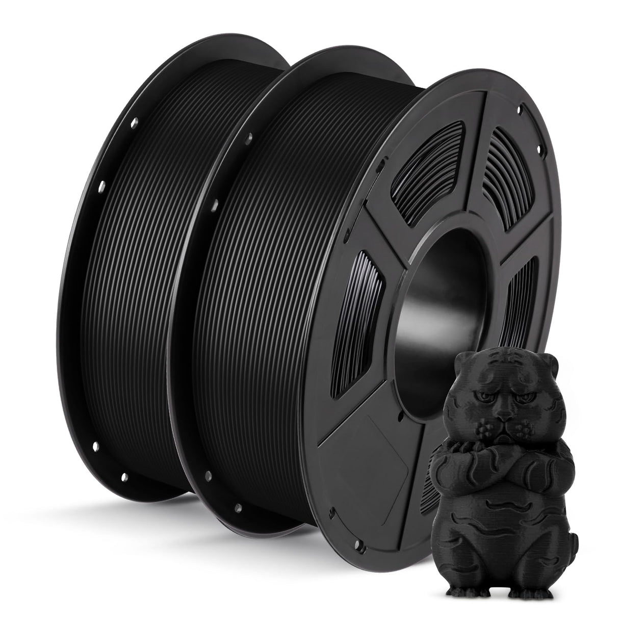 ANYCUBIC PLA Filament 1.75mm Bundle, 3D Printing PLA Filament 1.75mm Dimensional Accuracy +/- 0.02mm, 1KG Spool (2.2 lbs), 2KG Black+Black ANYCUBIC
