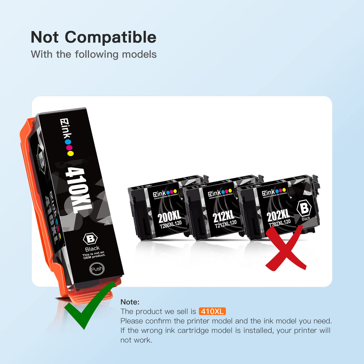 E-Z Ink Remanufactured Ink Cartridge Replacement for Epson 410XL 410 XL T410XL to use with Expression XP-640 XP-830 XP-7100 XP-530 XP-630 XP-635 (Black, Cyan, Magenta, Yellow, Photo Black) 5 Pack E-Z Ink