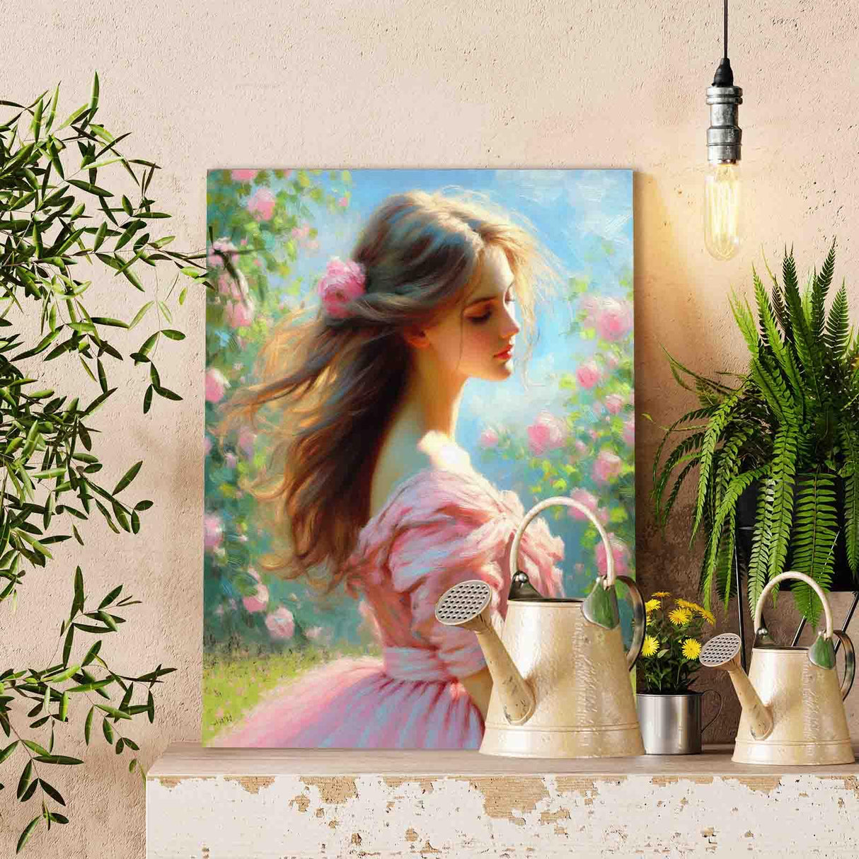 Tucocoo Pink Dress Women Paint by Number for Adults Beginner on Canvas DIY Acrylic Paint by Numbes Kits Digital Adult Paint by Number for Home Wall Decor Gift 16"x20"inch No Frame Tucocoo
