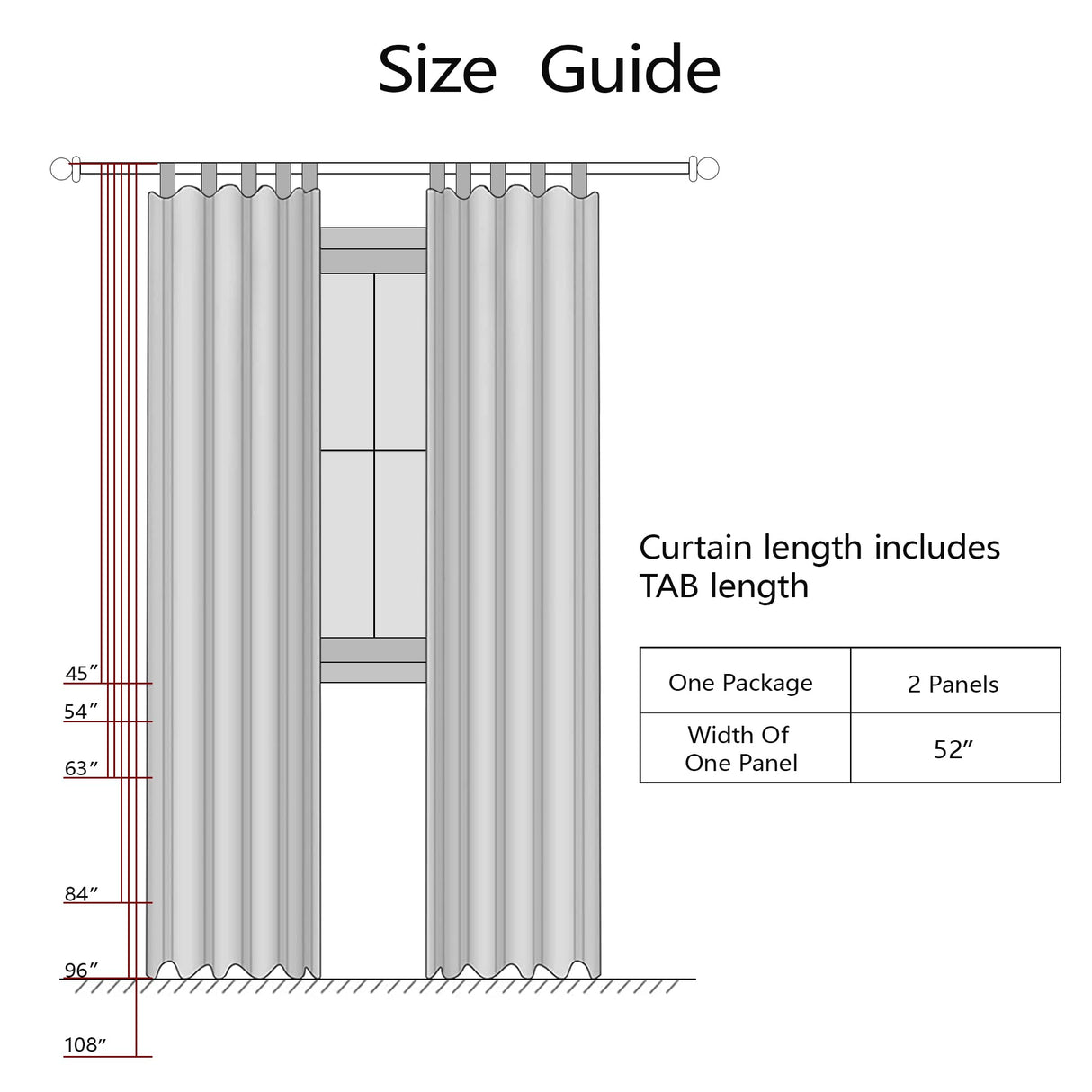 Farmhouse Linen Curtains - 84 Inch Length, 2 Panels Set, Tab Top Semi Sheer Light Filtering Country Boho Curtains for Living Room, Bedroom, Nursery, 52x84 Inches, Neutral Cream KOUFALL