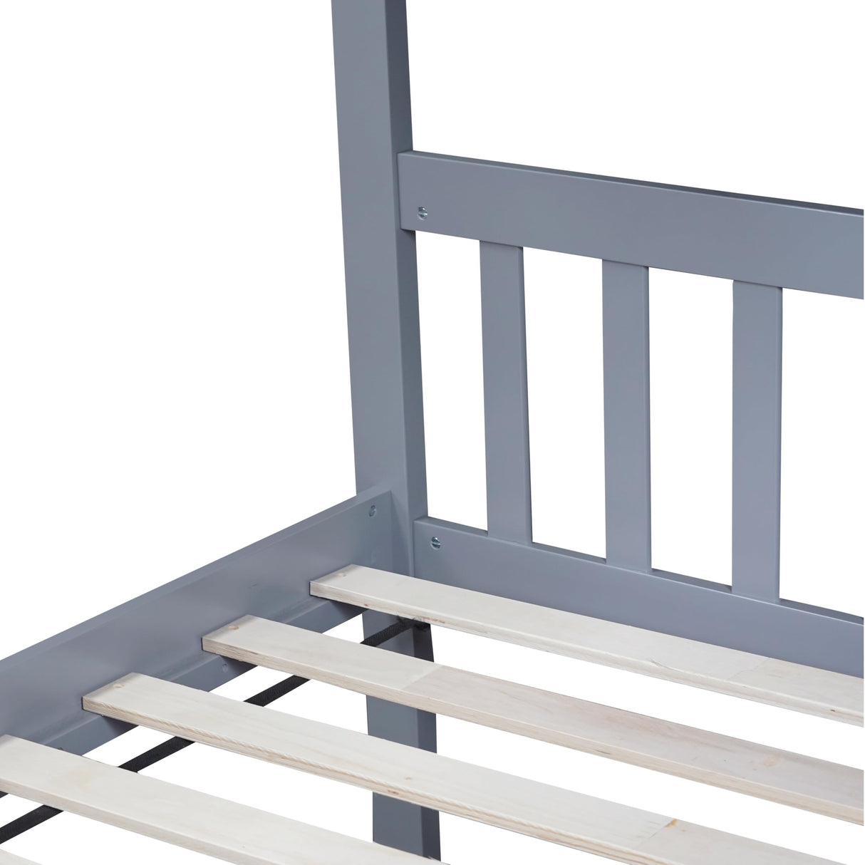 Twin Over Twin Bunk Bed with Storage Drawers, Solid Wood bunk Bed with Ladders and Raised Guardrails for Kids, Convertible into 2 Twin Beds, Bunk Bed Twin Over Twin, Grey Bellemave